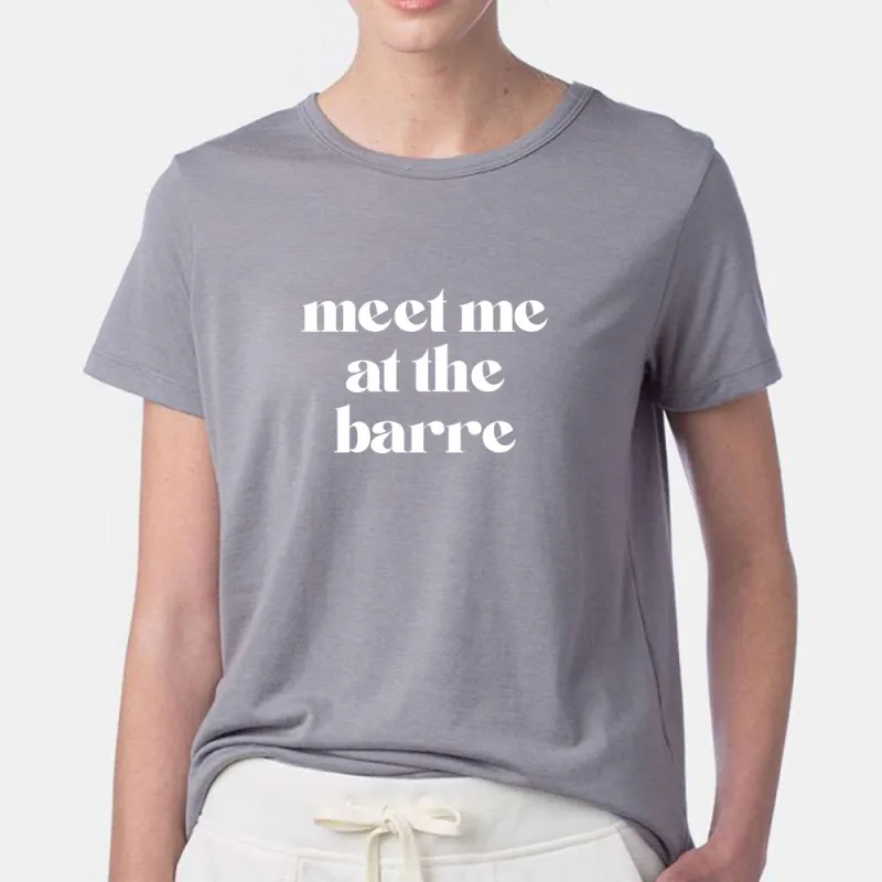 MEET ME AT THE BARRE [WOMENS EARTHLEISURE TEE] sold by PRIVATE PARTY
