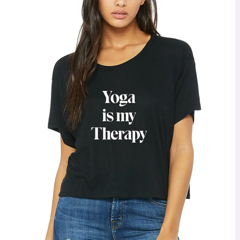 YOGA IS MY THERAPY [FLOWY BOXY TEE] sold by PRIVATE PARTY