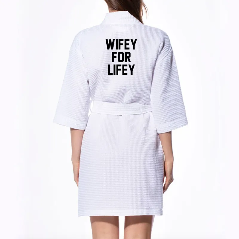 WIFEY FOR LIFEY [ KIMONO WAFFLE ROBE] sold by PRIVATE PARTY