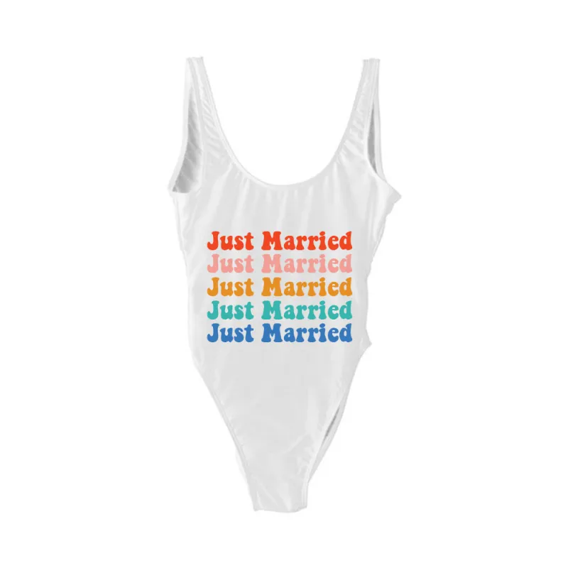 JUST MARRIED multi-color [SWIMSUIT] made by PRIVATE PARTY