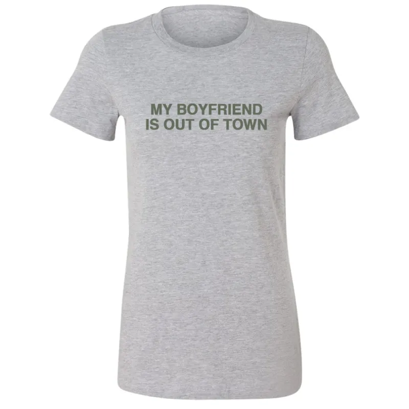 MY BOYFRIEND IS OUT OF TOWN [SLIM FIT TEE] made by PRIVATE PARTY