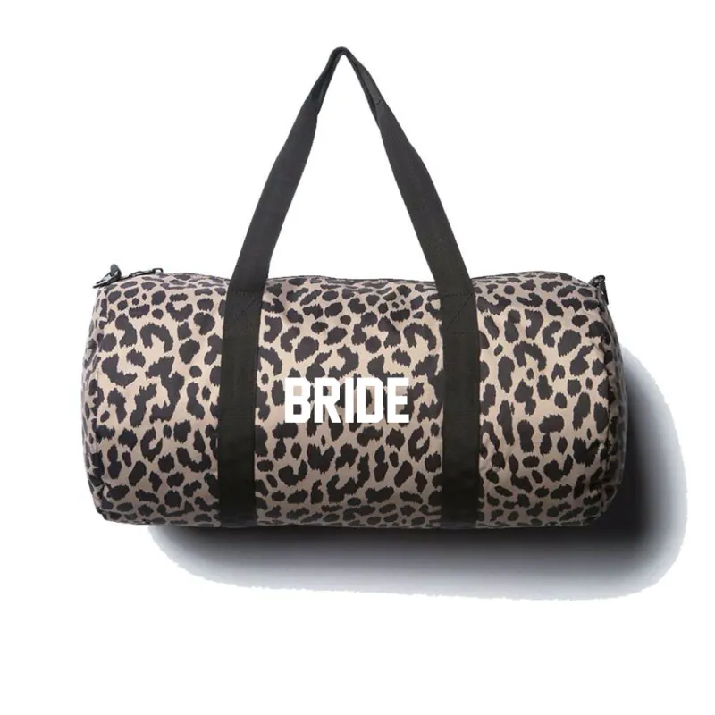 BRIDE [DAY TRIPPER DUFFEL BAG // CHEETAH W/ BLOCK FONT] sold by PRIVATE PARTY