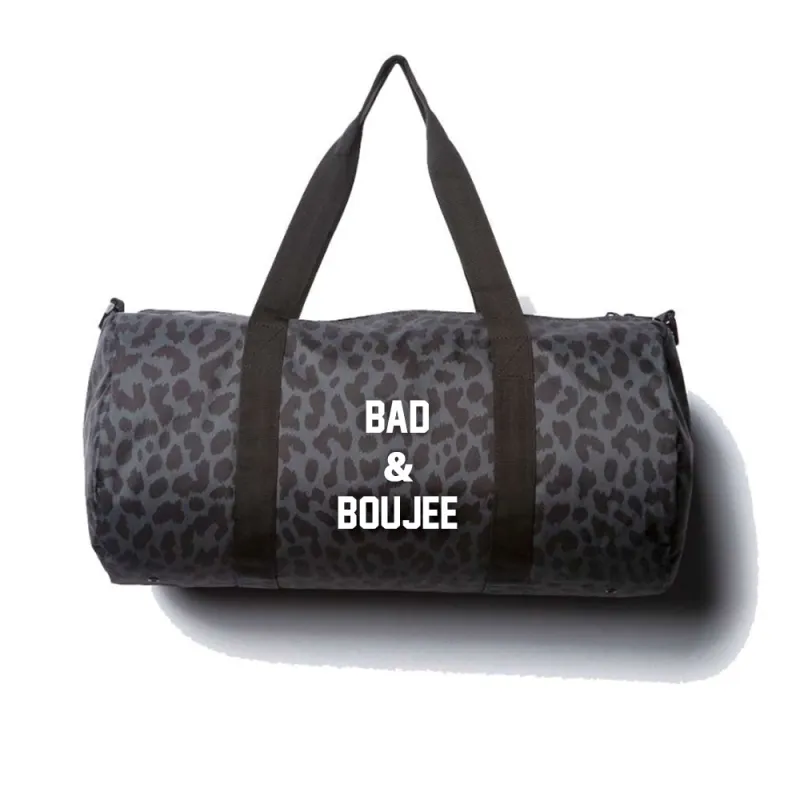 BAD & BOUJEE [DAY TRIPPER DUFFEL BAG // BLACK CHEETAH] sold by PRIVATE PARTY
