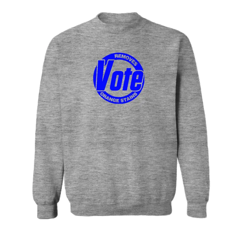VOTE REMOVES ORANGE STAINS [UNISEX CREWNECK SWEATSHIRT] sold by PRIVATE PARTY