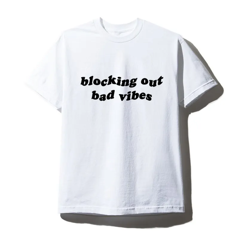 BLOCKING OUT BAD VIBES [UNISEX TEE] made by PRIVATE PARTY