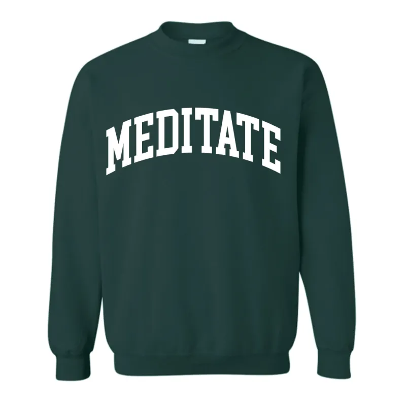 MEDITATE [UNISEX CREWNECK SWEATSHIRT] sold by PRIVATE PARTY