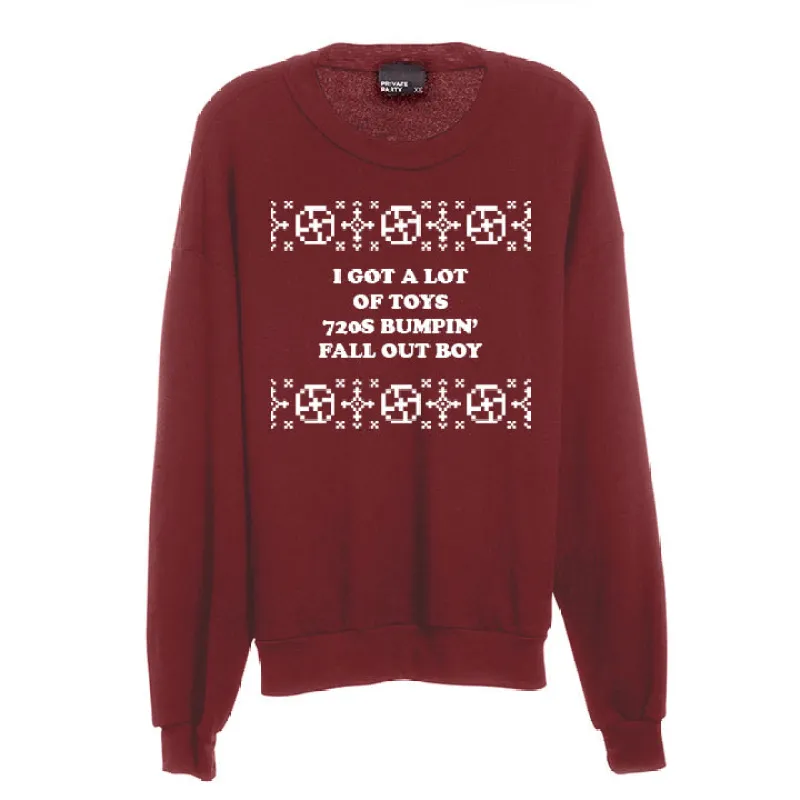 I GOT A LOT OF TOYS 720S BUMPIN' FALL OUT BOY [UNISEX CREWNECK SWEATSHIRT] sold by PRIVATE PARTY