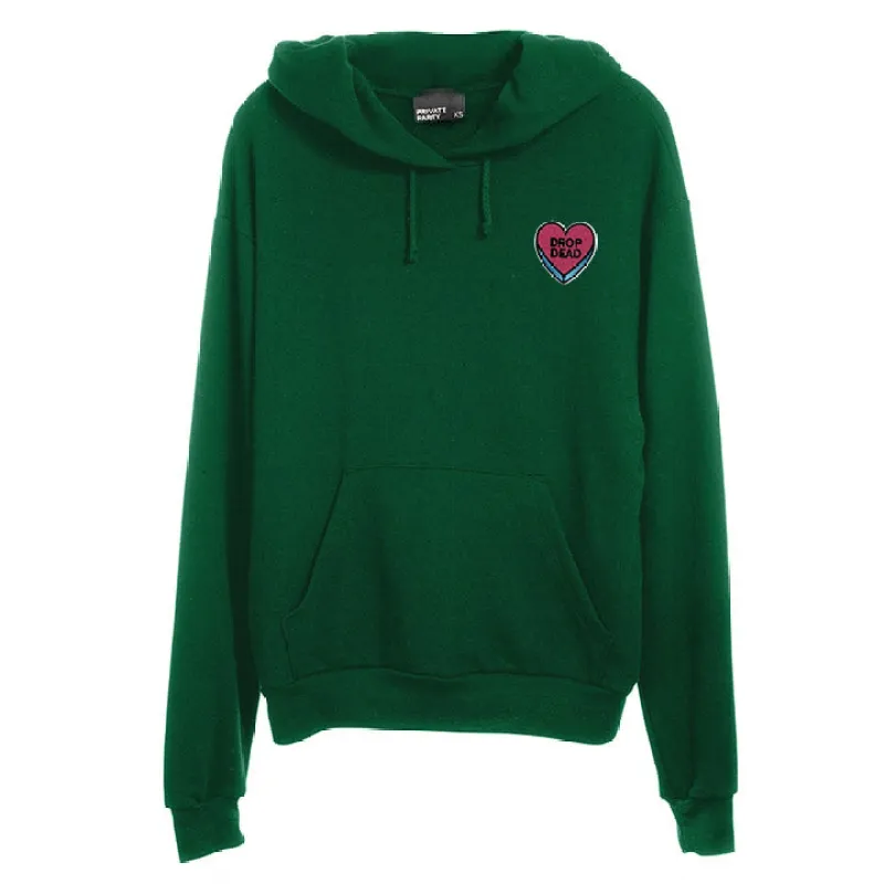 DROP DEAD HEART PATCH [UNISEX HOODIE] sold by PRIVATE PARTY