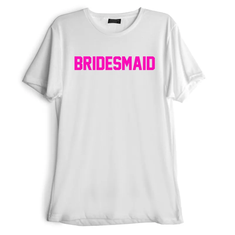 BRIDESMAID // PINK TEXT [TEE] sold by PRIVATE PARTY