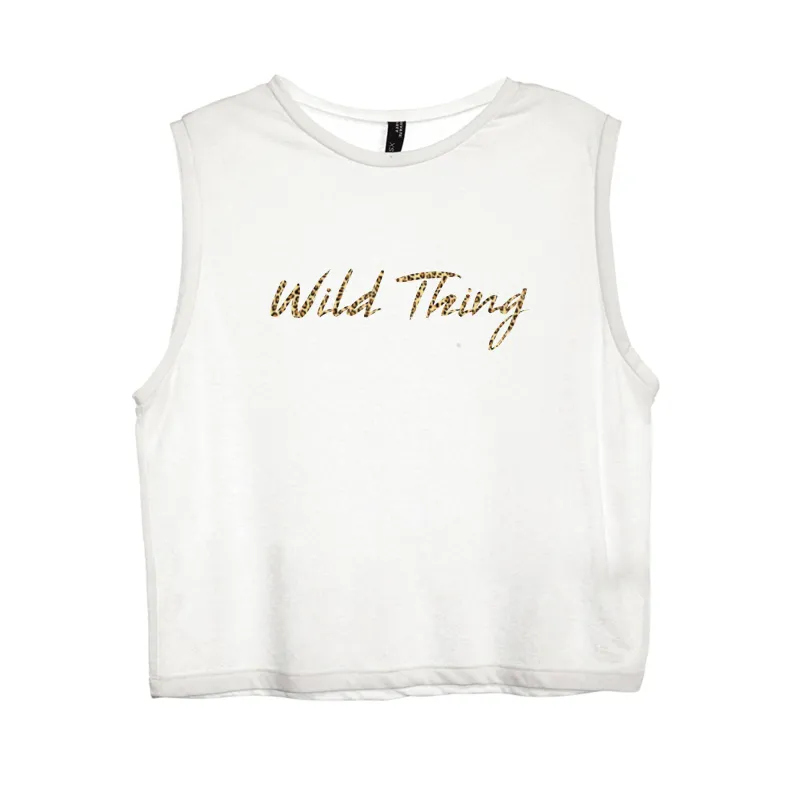 WILD THING W/ CHEETAH TEXT TEXT TEXT [WOMEN'S MUSCLE TANK] sold by PRIVATE PARTY