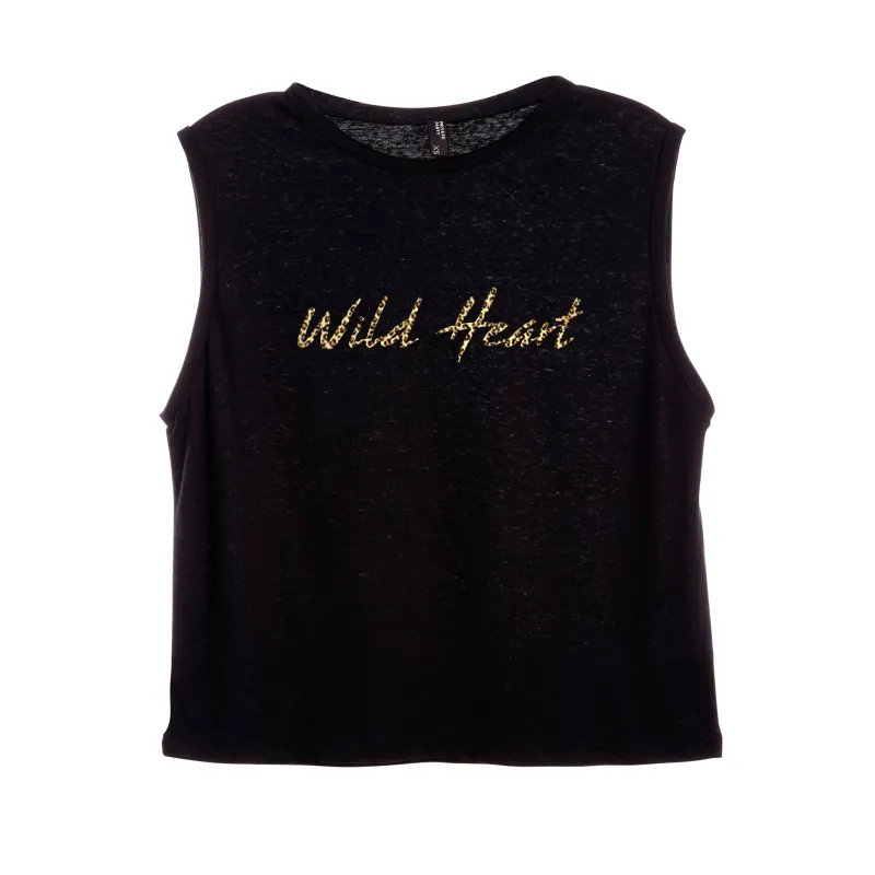 WILD HEART W/ CHEETAH TEXT TEXT [WOMEN'S MUSCLE TANK] sold by PRIVATE PARTY