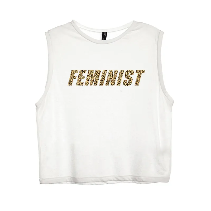 FEMINIST W/ CHEETAH TEXT [WOMEN'S MUSCLE TANK] sold by PRIVATE PARTY