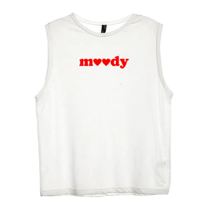 MOODY W/ HEARTS [WOMEN'S MUSCLE TANK] sold by PRIVATE PARTY