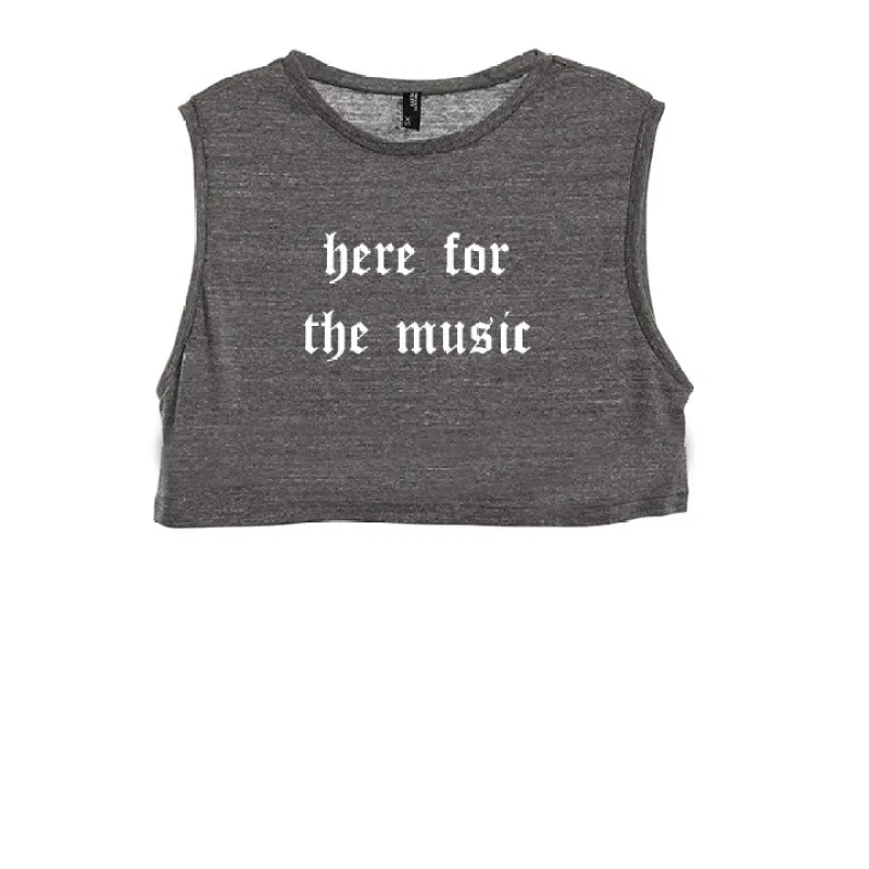 HERE FOR THE MUSIC [WOMEN'S CROP TANK] sold by PRIVATE PARTY