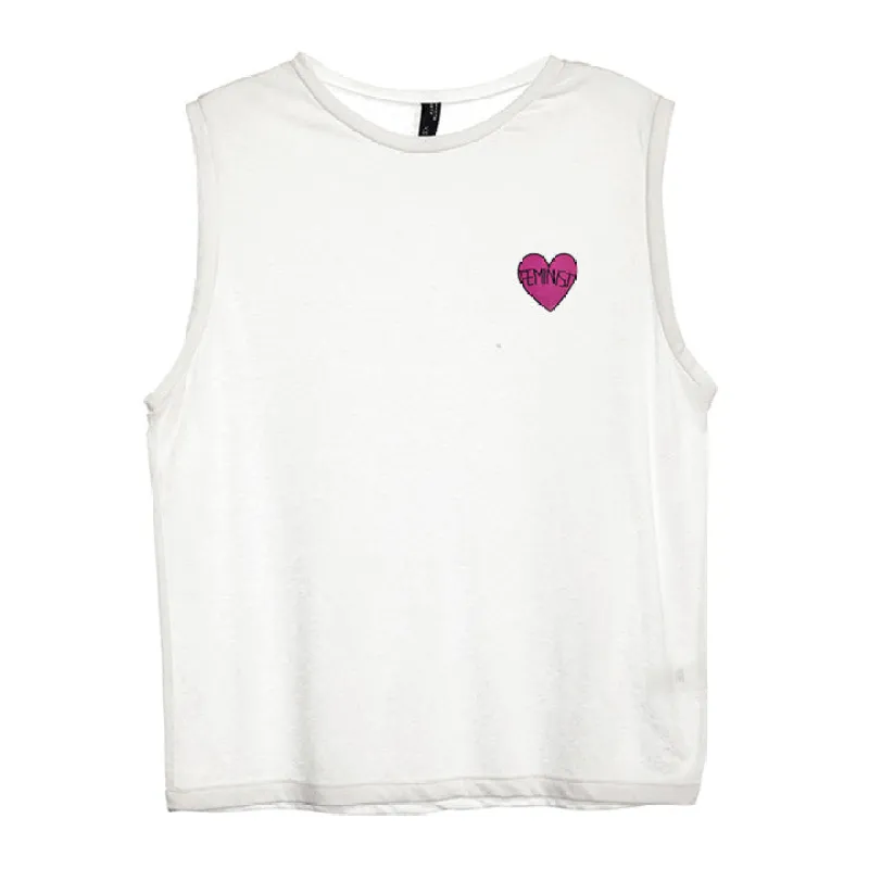 FEMINIST HEART PATCH [WOMEN'S MUSCLE TANK] sold by PRIVATE PARTY