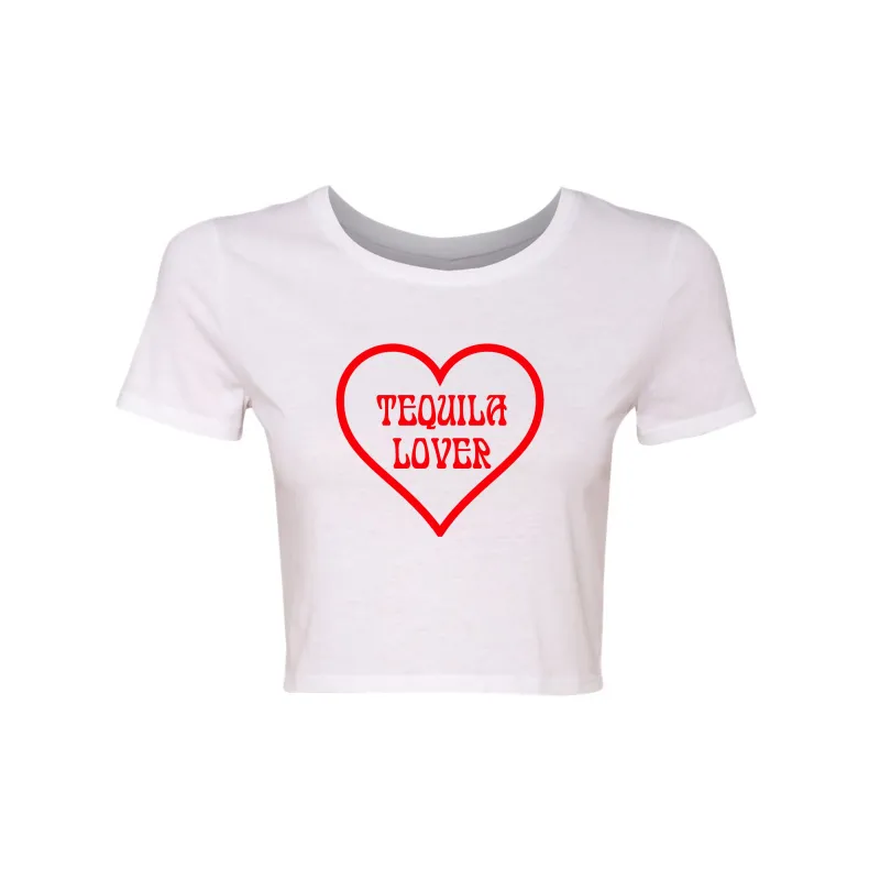 TEQUILA LOVER W/ HEART [WOMEN'S CROP TEE] sold by PRIVATE PARTY