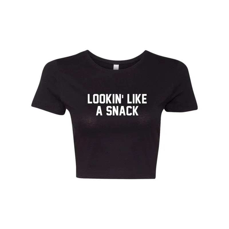 LOOKIN' LIKE A SNACK [WOMEN'S CROP TEE] sold by PRIVATE PARTY