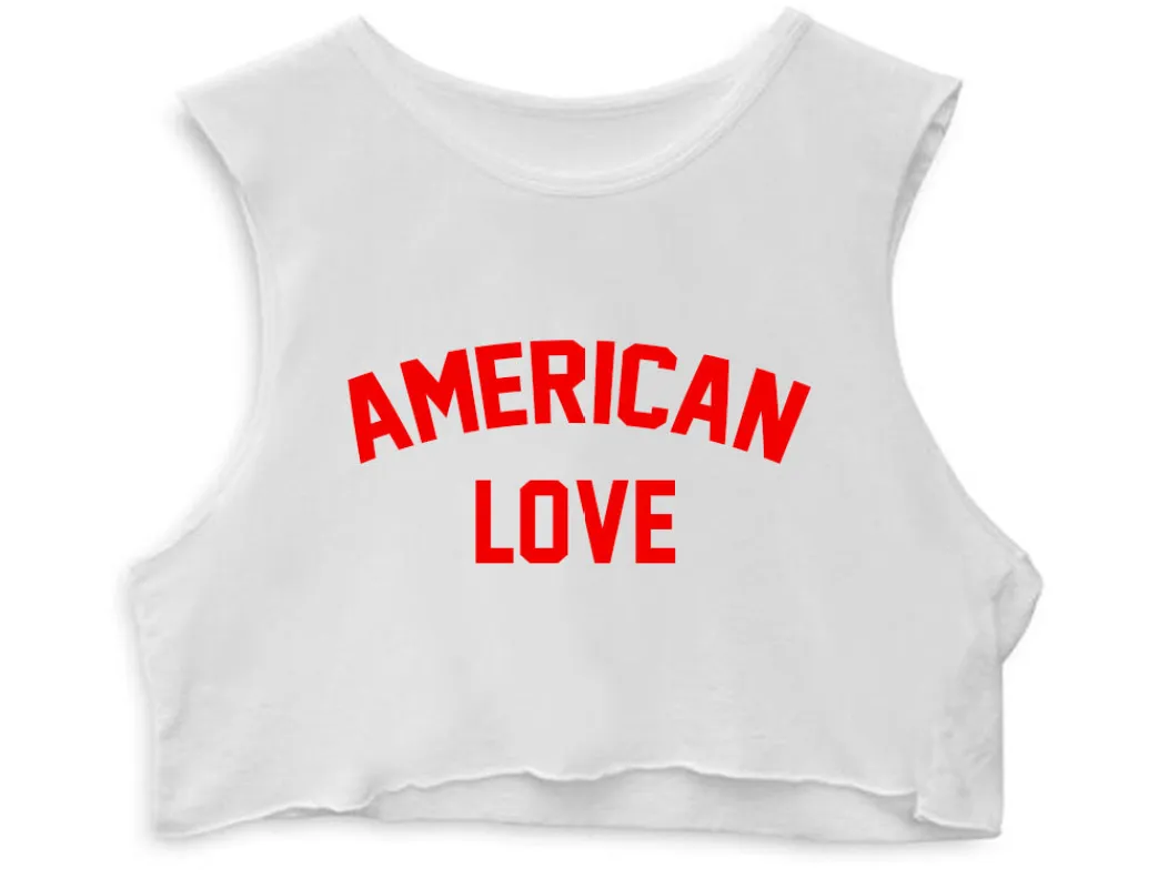AMERICAN LOVE [WOMEN'S CROP TANK] sold by PRIVATE PARTY
