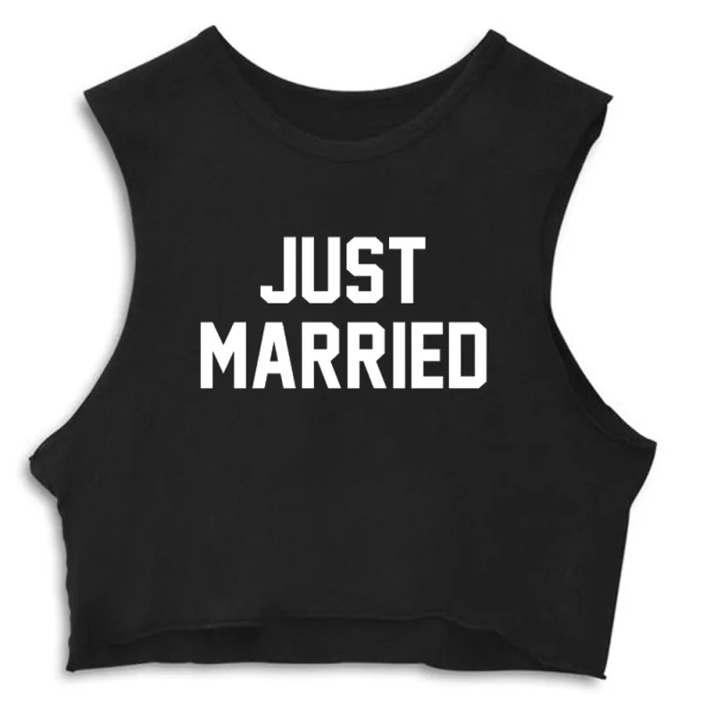 JUST MARRIED [CROP MUSCLE TANK] sold by PRIVATE PARTY