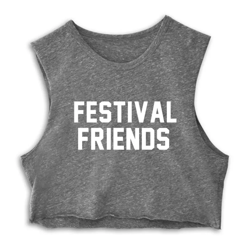 FESTIVAL FRIENDS  [CROP MUSCLE TANK] sold by PRIVATE PARTY