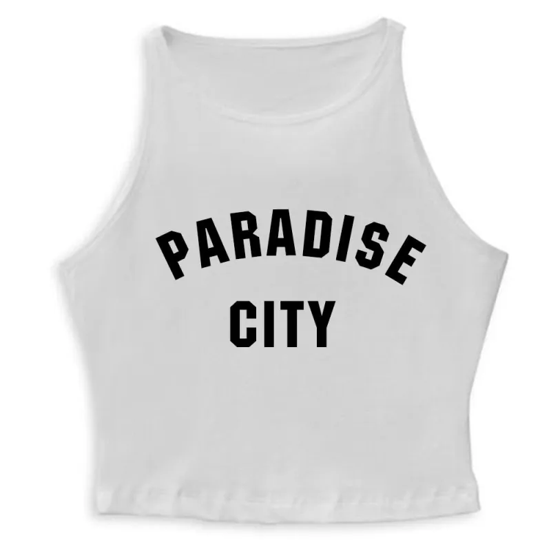 PARADISE CITY [SPANDEX CROP TANK] sold by PRIVATE PARTY