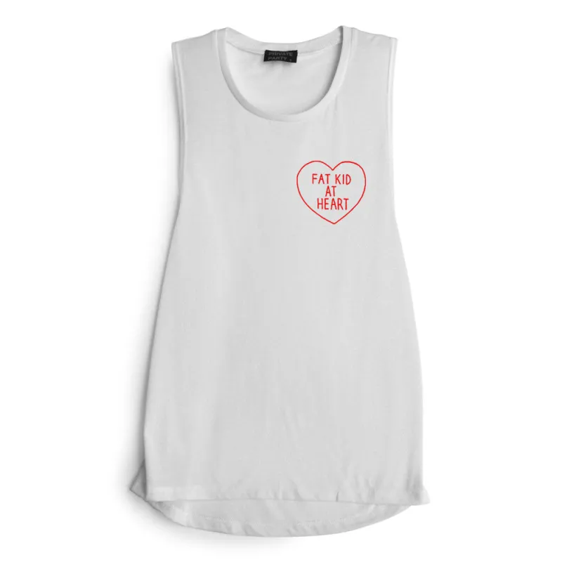 FAT KID AT HEART [MUSCLE TANK] sold by PRIVATE PARTY