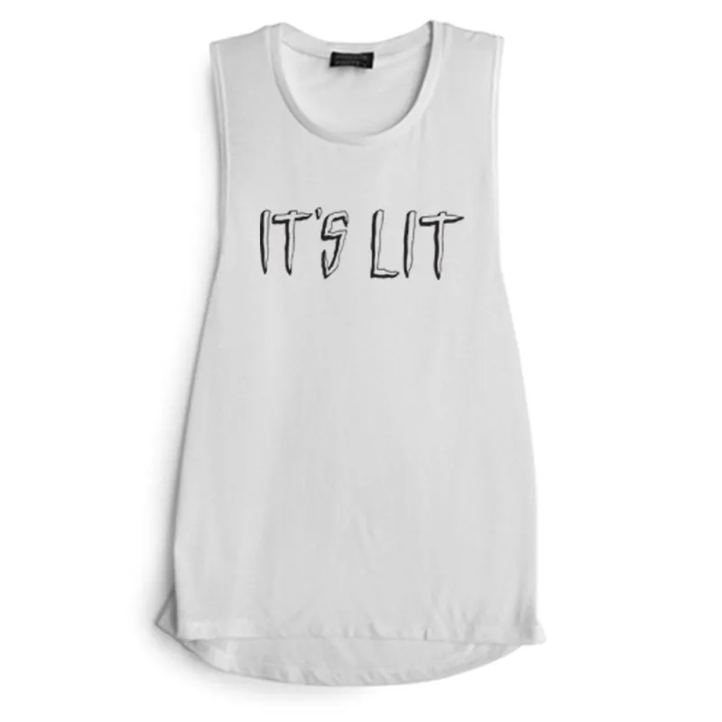 IT'S LIT  [MUSCLE TANK] sold by PRIVATE PARTY