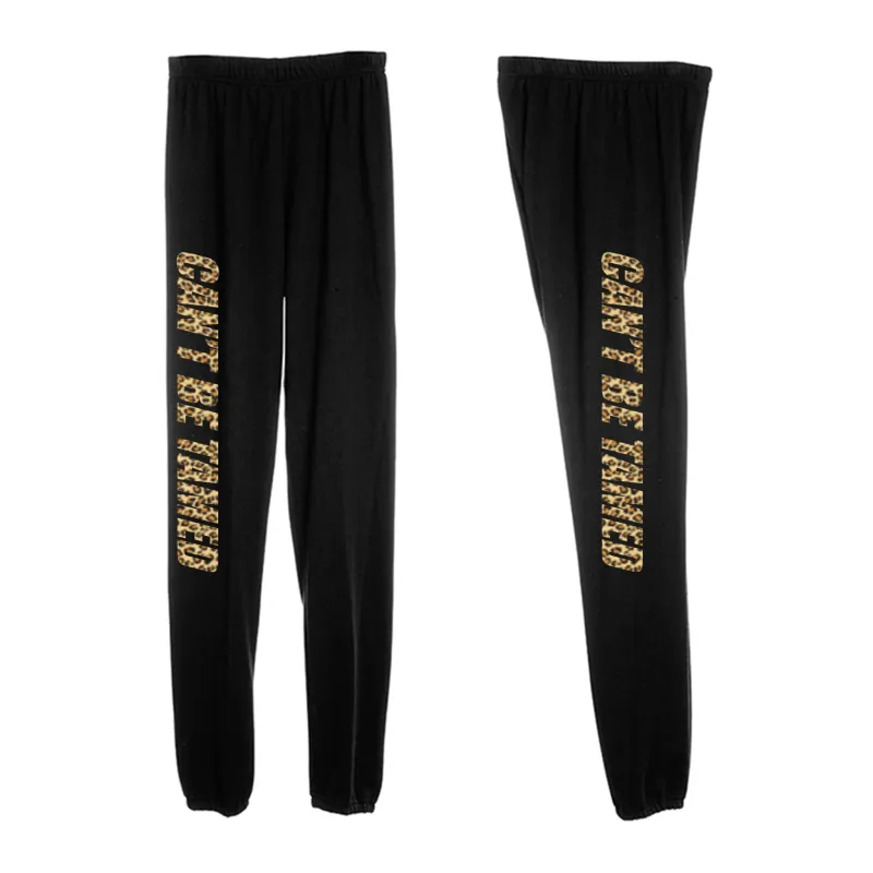 CAN'T BE TAMED W/ CHEETAH TEXT [WOMEN'S SWEATPANTS] sold by PRIVATE PARTY