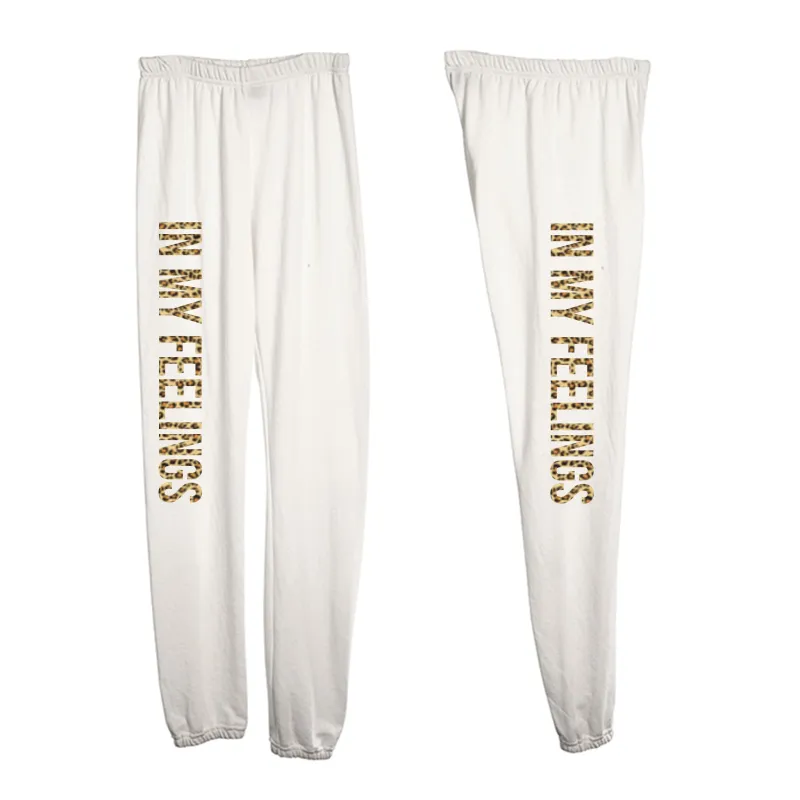 IN MY FEELINGS W/ CHEETAH TEXT [WOMEN'S SWEATPANTS] sold by PRIVATE PARTY
