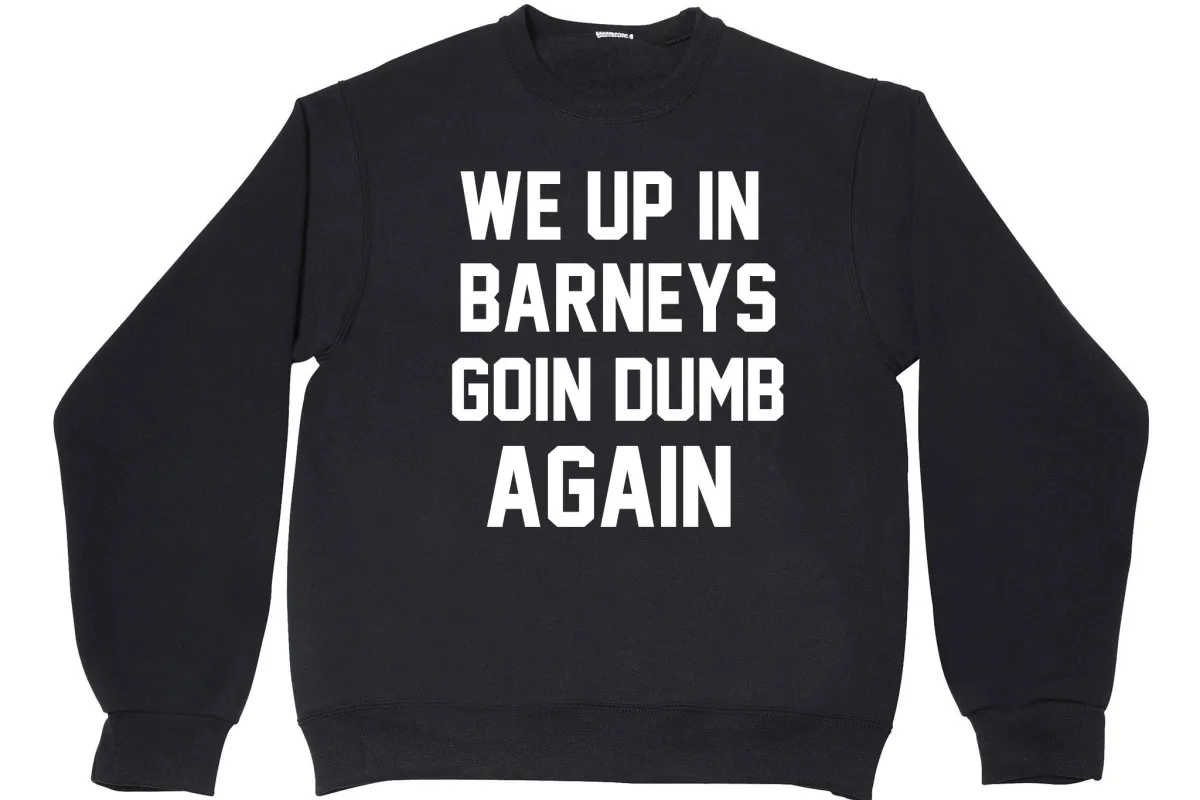 WE UP IN BARNEYS GOIN DUMB AGAIN sold by PRIVATE PARTY