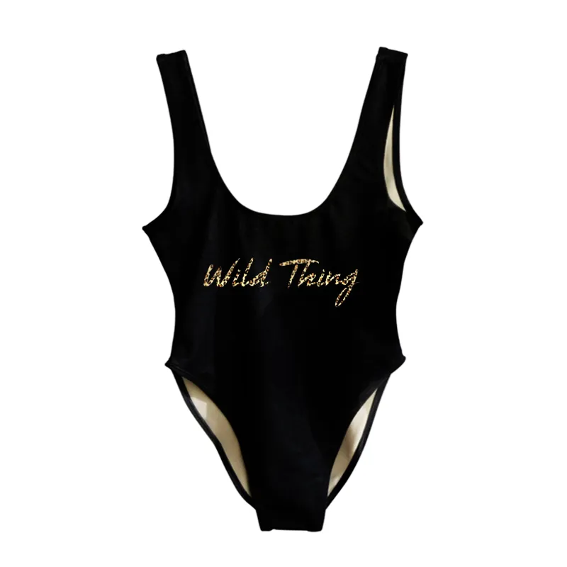 WILD THING W/ CHEETAH TEXT [SWIMSUIT] sold by PRIVATE PARTY