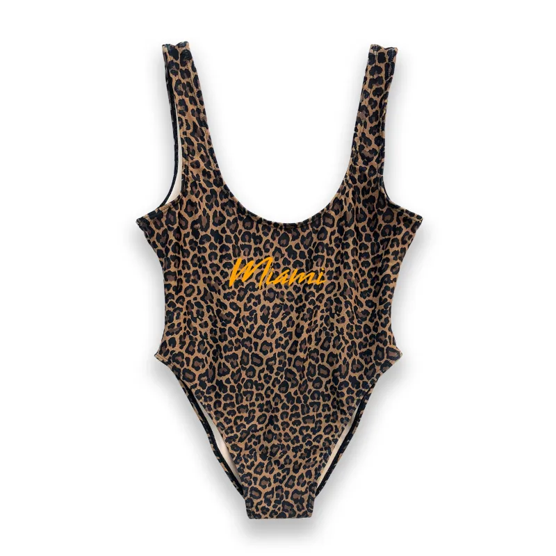 MIAMI W/ NEON ORANGE TEXT // NEW WILD THING FONT [SWIMSUIT] sold by PRIVATE PARTY