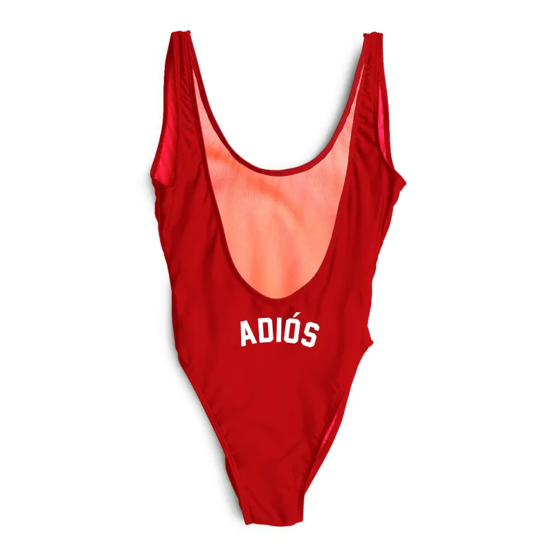 ADIOS // BUTT PRINT // HOLA // PRINT ON FRONT [SWIMSUIT] sold by PRIVATE PARTY