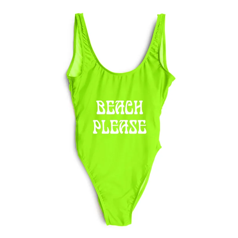 BEACH PLEASE // NEW FONT [SWIMSUIT] sold by PRIVATE PARTY