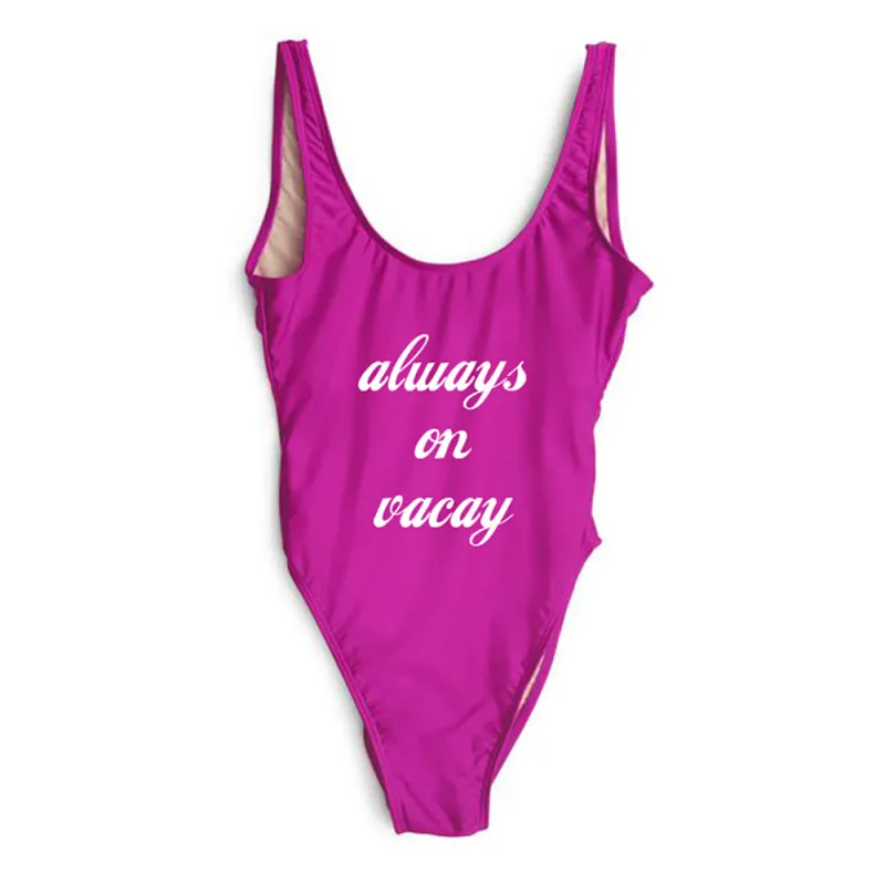 ALWAYS ON VACAY // NEW FONT [SWIMSUIT] sold by PRIVATE PARTY