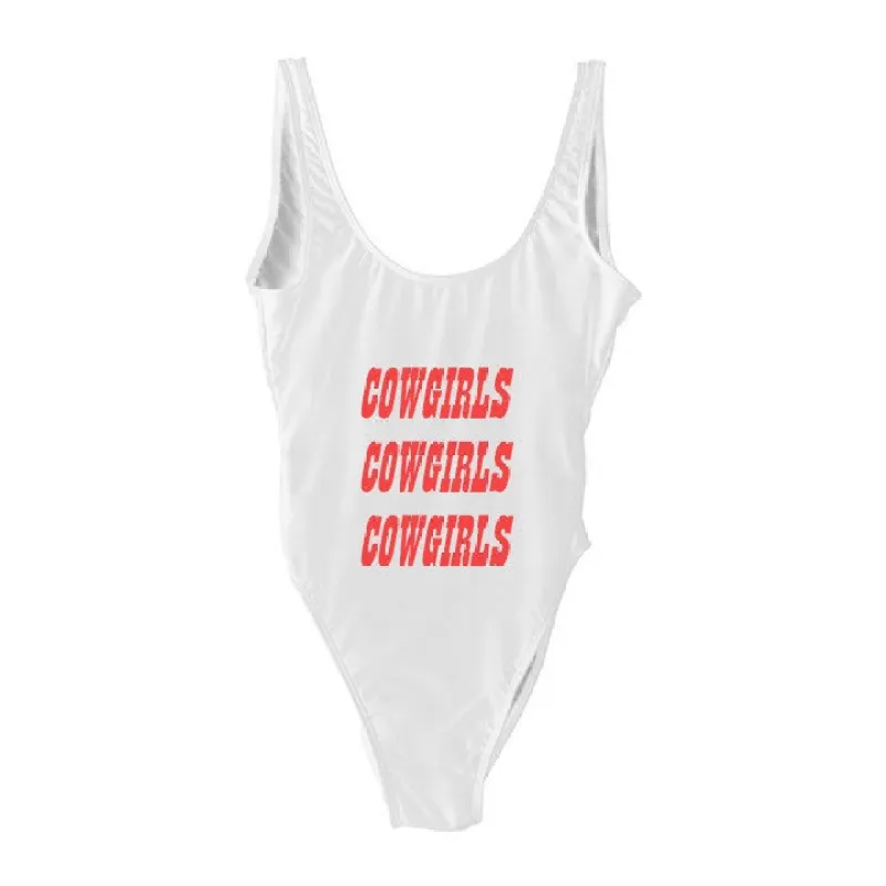 COWGIRLS COWGIRLS COWGIRLS [SWIMSUIT W/ RED TEXT] sold by PRIVATE PARTY