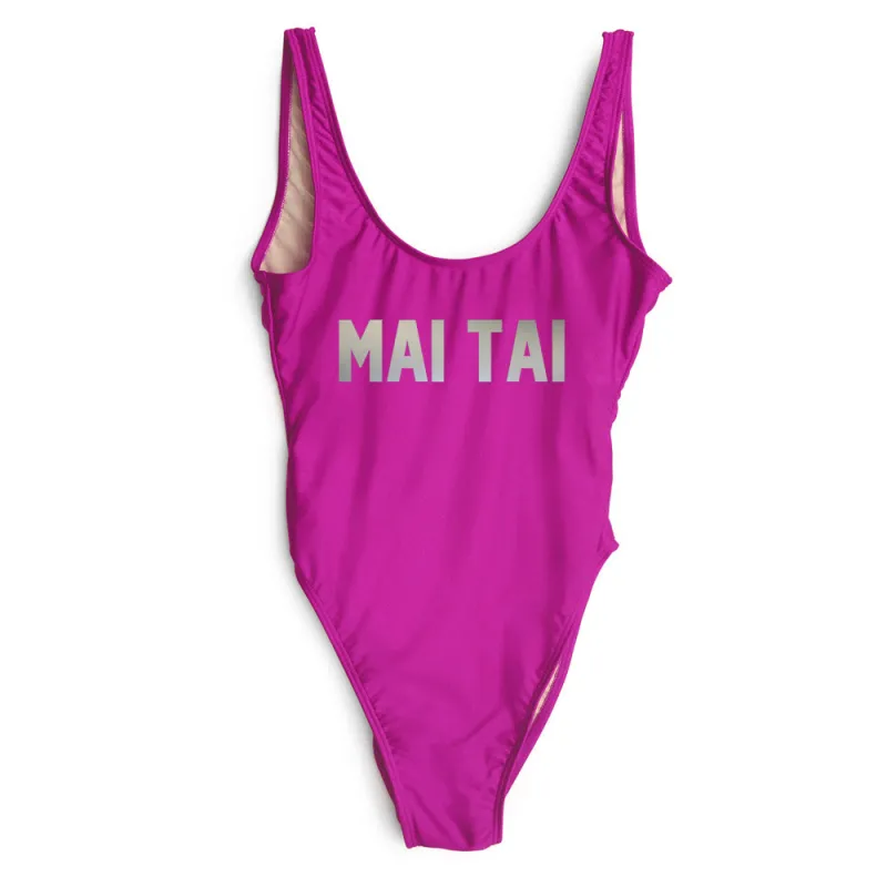 MAI TAI [SWIMSUIT // SILVER TEXT] sold by PRIVATE PARTY