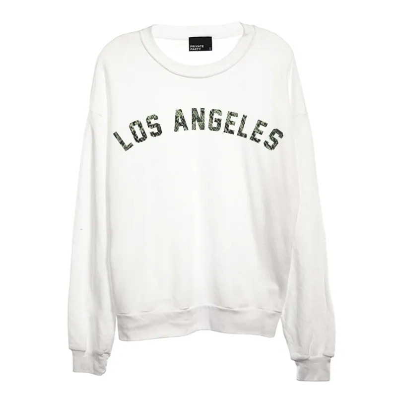 LOS ANGELES W/ SNAKESKIN TEXT  [CREWNECK SWEATSHIRT] made by PRIVATE PARTY