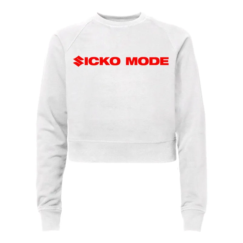SICKO MODE [WOMEN'S RAGLAN CROP CREWNECK SWEATSHIRT] made by PRIVATE PARTY