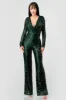 LUXE SEQUINS COWL NECK BODYCON WIDE LEGS JUMPSUIT sold by privy