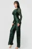 LUXE SEQUINS COWL NECK BODYCON WIDE LEGS JUMPSUIT sold by privy