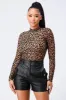SOFT VELVET FLOCKING LEOPARD PRINT BODYSUIT TOP sold by privy