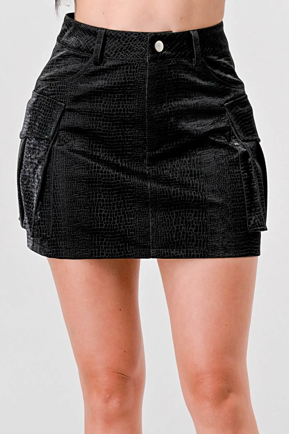 SEXY CROCODILE FAUX LEATHER POCKETS MINI SKIRTS sold by privy product image thumbnail 5