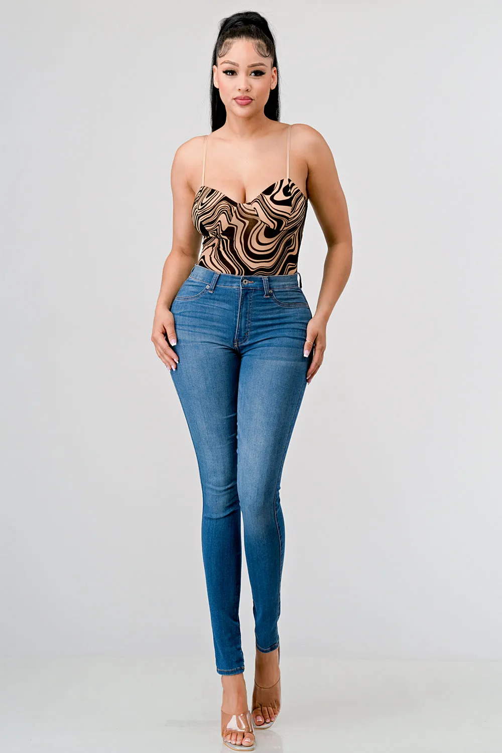 SEXY SEMI SHEER MESH VELVET FLOCKING BODYSUIT sold by privy product image thumbnail 4