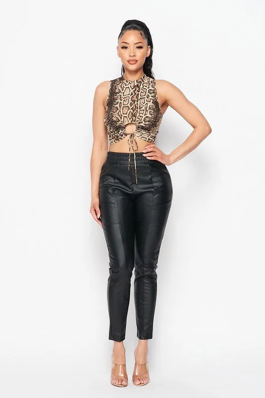 SEXY PYTHON RUCHED MOCK NECK CROPPED TOP sold by privy product image thumbnail 5