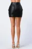 SUPER STRETCH FAUX LEATHER BUTTON DOWN MINI SKIRT sold by privy