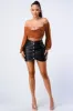SUPER STRETCH FAUX LEATHER BUTTON DOWN MINI SKIRT sold by privy
