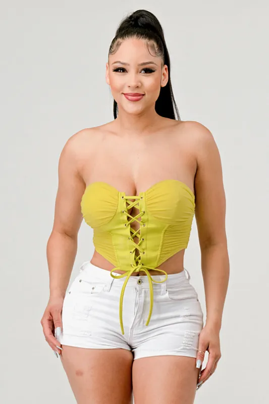 SEXY SWEETHEART DRAWSTRING LACE UP DETAIL BUSTIER sold by privy