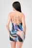 SEXY DTY PRINT DRAWSTRING LACE BACK MINI DRESS sold by privy