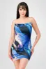 SEXY DTY PRINT DRAWSTRING LACE BACK MINI DRESS sold by privy